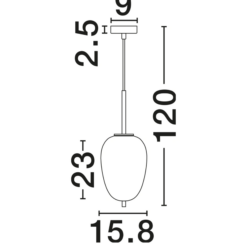 LATO hangandi 1x5W E14 antiq brass/opal - Image 3