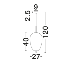 LATO hangandi LED 1x12W D:27 svart og opal kúla - Image 5