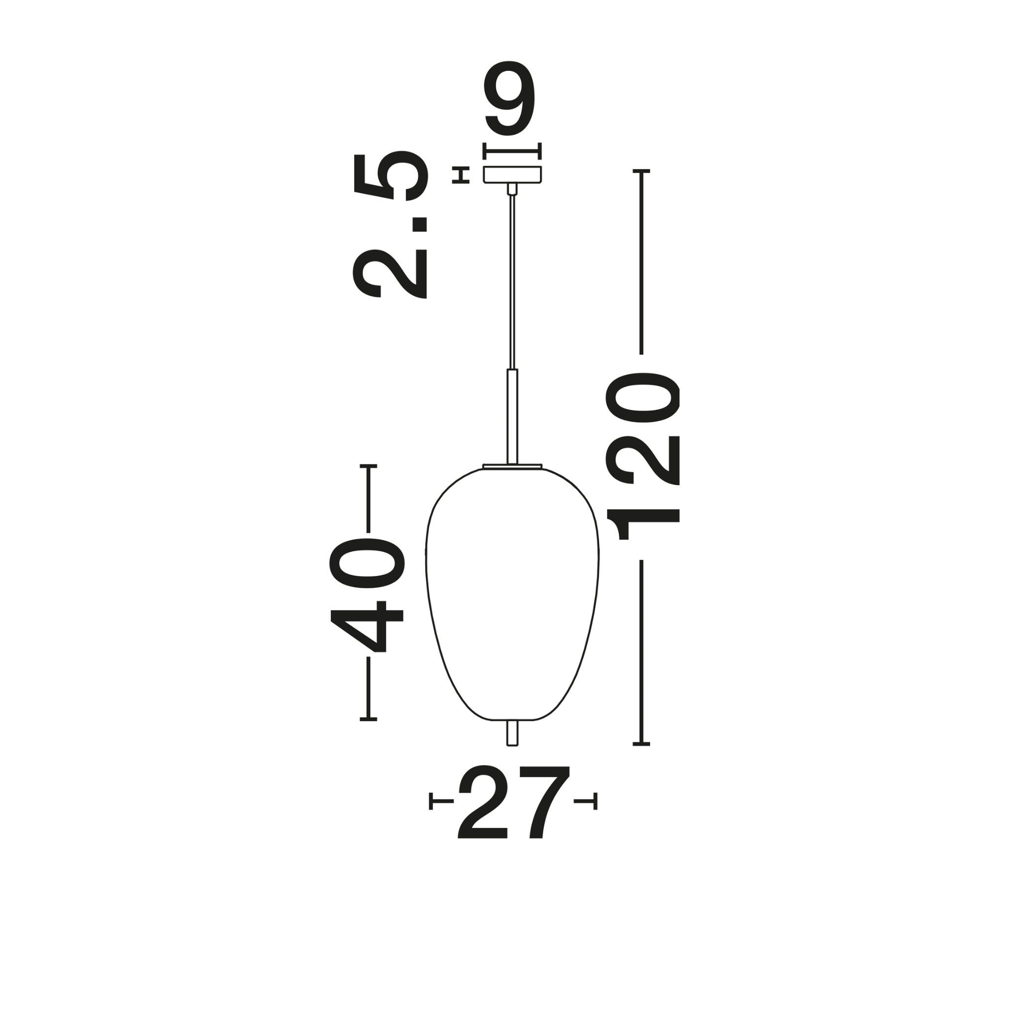 LATO hangandi LED 1x12W D:27 svart og opal kúla - Image 5