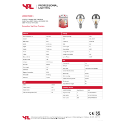Led kúla P45 toppspegil silfur 4W 260lm E14 dimm. - Image 2