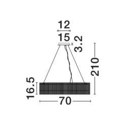 BAROK hangandi ljós svart/glært LED 9x5W G9 - Image 5