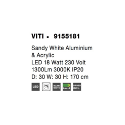 xVITI Gólflampi H.170 LED 18W 3K hvítt - Image 6