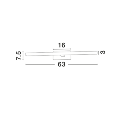 FLAT veggljós 63cm  hvítt LED 18W IP44 - Image 6