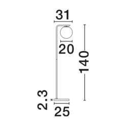 ALVAREZ gólflampi h140cm E27 1x12W gylltur/marmari - Image 5