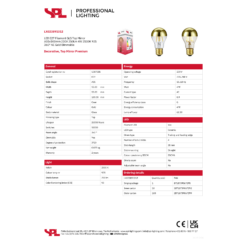 LED A55 Toppspegilpera gull 4W 25K 250lm RA90 dim - Image 2