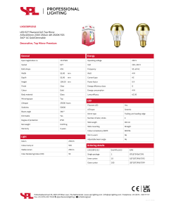 Alternative view of LED GLS Toppspegilpera gull 4W E27 dim