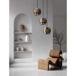 SIANNA hangandi ljós LED E27 12W svart/brass - Image 3