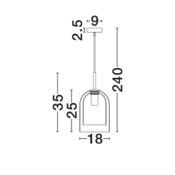 VELOR hangandi ljós LED 1x12W svart með tvöföldum - Image 5