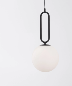 Alternative view of GRUS hangandi ljós LED 12W h.56cm svart opal kúpul