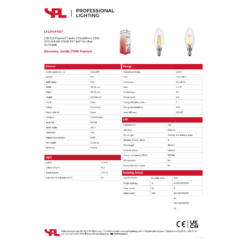 Led kerti E12 5W 470lm 27K glær dimmanleg - Image 2