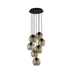 xHangandi VETRO VII 7x60W E27 svart/reykgler