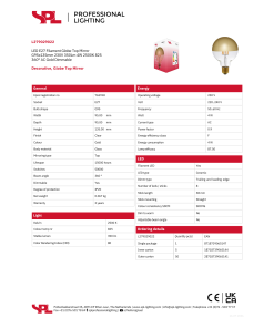 Alternative view of LED G95 Toppspegill gull 4W 825 E27 dim