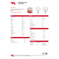 LED G125 glær 7W 806lm 925 E27 dimmanleg - Image 2