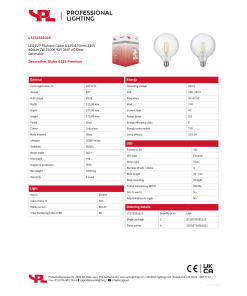 Alternative view of LED G125 glær 7W 806lm 925 E27 dimmanleg