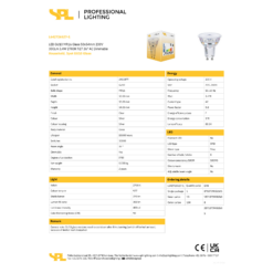 Led GU10  3,4W 275lm 27K 38° dimmanleg - Image 2