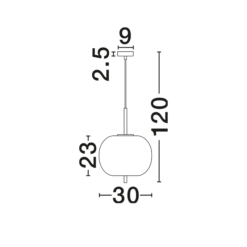 LATO hangandi 1x12W E27 antiq brass/opal - Image 6