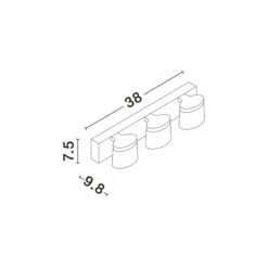 xSABIA baðljós vegg króm LED 3x5W 3K IP44 - Image 5