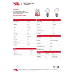 Led kúla P45 toppspegil silfur 4W 250lm E27 dimm. - Image 2