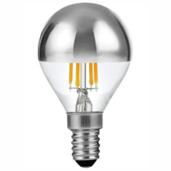 Led kúla P45 toppspegil silfur 4W 260lm E14 dimm.