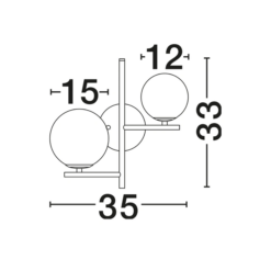 IMPERO vegg 2x5W G9 svart/opal - Image 4