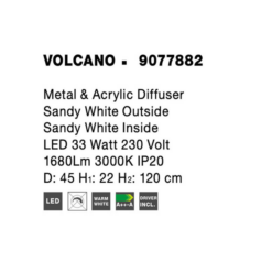 VOLCANO hangandi ljós LED 33W 3K hvítt - Image 6