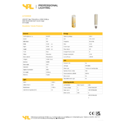 LED Tube T35x149mm 15W 3K 2100lm E27 dim - Image 2