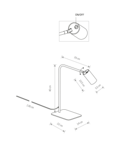 Alternative view of MONO borðlampi LED GU10 R50 10W IP20 hvítt