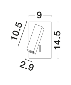 Alternative view of DONA veggljós hvítt LED 3W 3K IP20