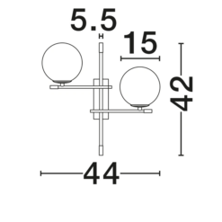 xGITCHI veggljós svart/gyllt LED 2x5w IP20 - Image 5