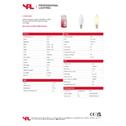 LED kerti 4,7W 470lm 27K E14 mött dimmanleg - Image 2