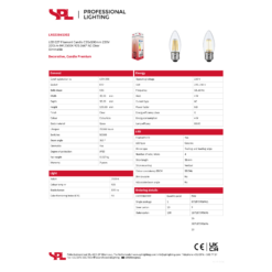 Led kerti E27 4W 320lm 25K glær dimmanleg - Image 2