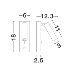 FUSE veggljós m/USB LED 3W 3K svart - Image 5