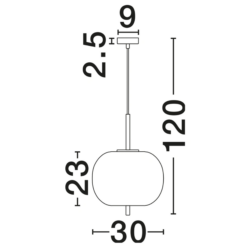 LATO hangandi LED 1x23W E27 D:30 svart og opal kúla - Image 4