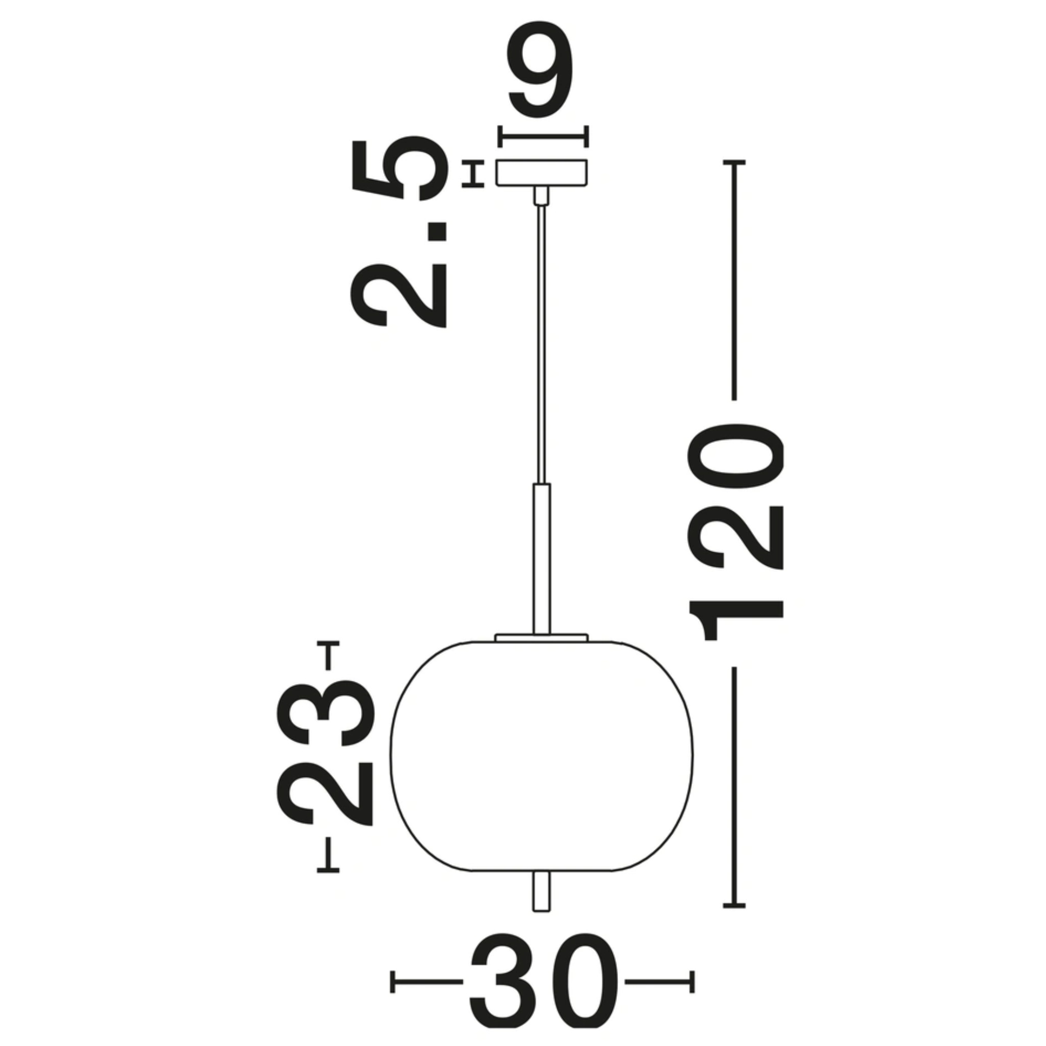 LATO hangandi LED E27 1x23W D:30 svart opal - Image 4