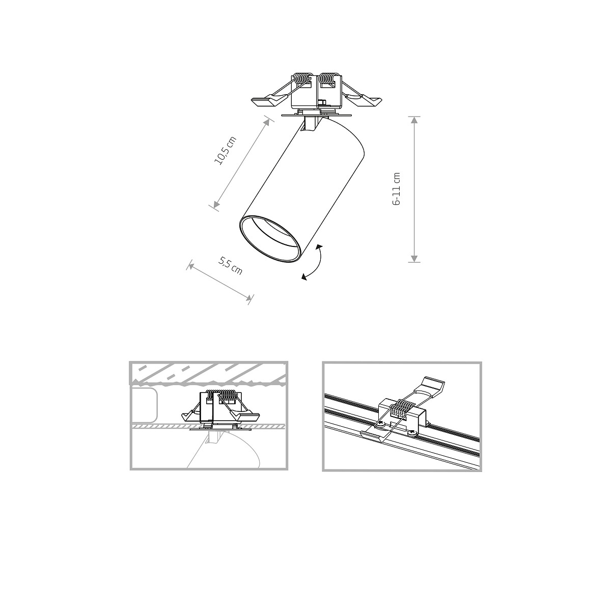 MONO kastari innfelldur gat 45mm GU10 10W hvítur - Image 2