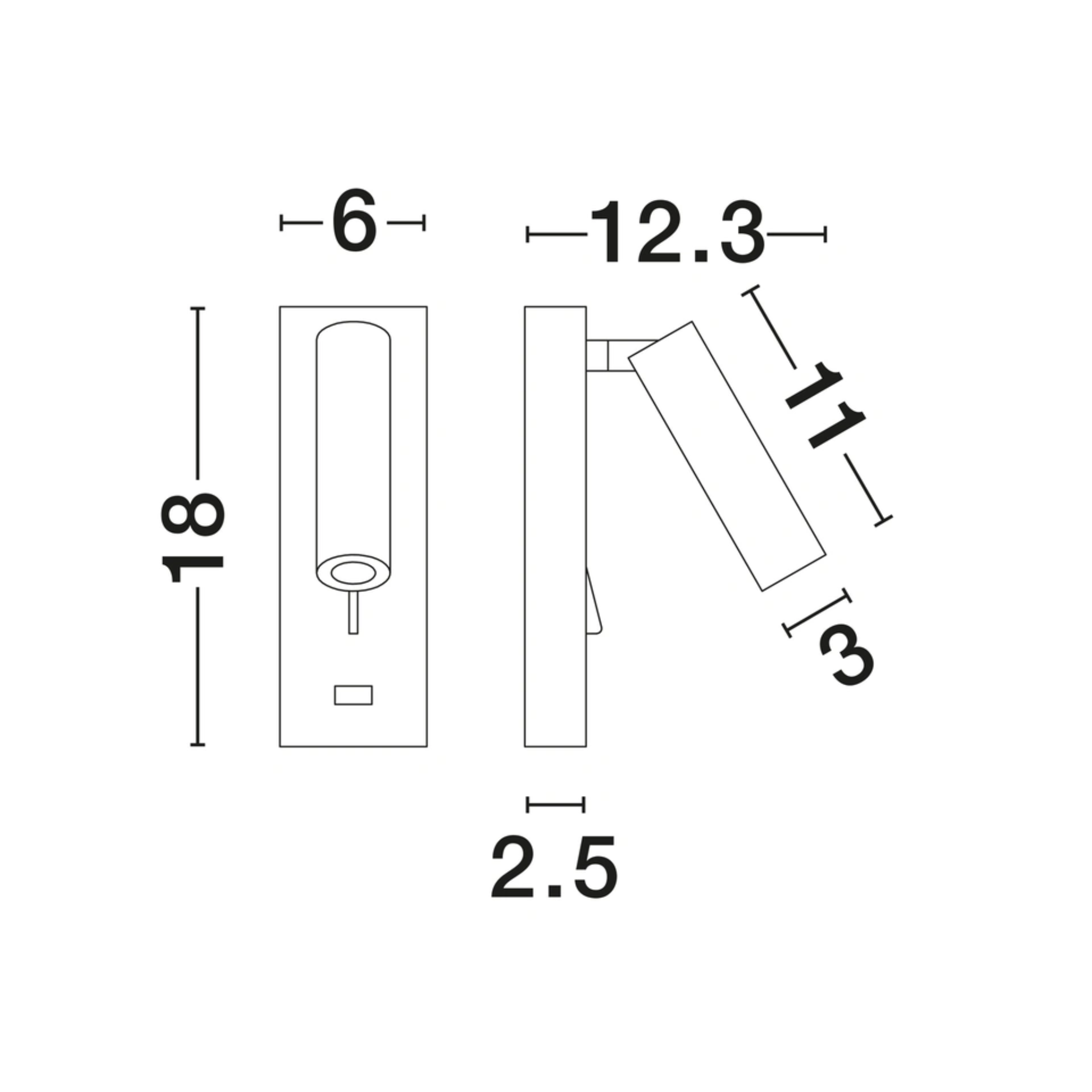 Fuse veggljós m/USB LED 3W 3K hvítt - Image 4
