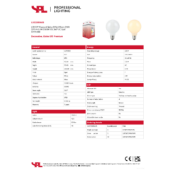 LED G95 opal 5,5W 925 E27 dim - Image 2