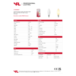 LED kerti 7W 806lm 27K E14 mött dimmanleg - Image 2
