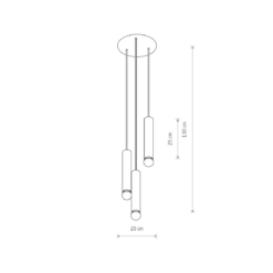 BATON III 3x10W E27 brass (án pera) - Image 7