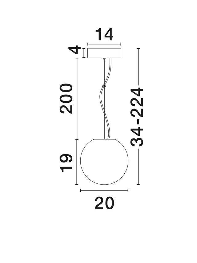 BOLITA hangandi loftlj. 20cm 7W LED 3K IP20 triac dimmanl. hvítt - Image 2