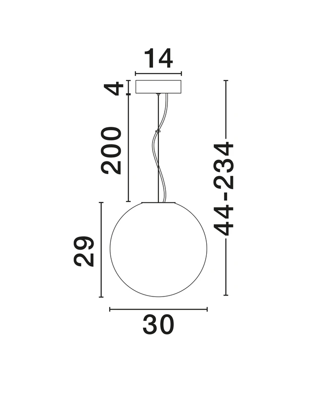 BOLITA hangandi loftlj. 30cm 9W LED 3K IP20 triac dimmanl. hvítt - Image 2