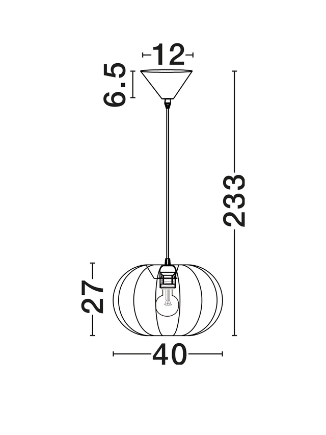 DELINA hangandi loftlj. 40cm 12W E27 IP20 án peru hvítt - Image 2