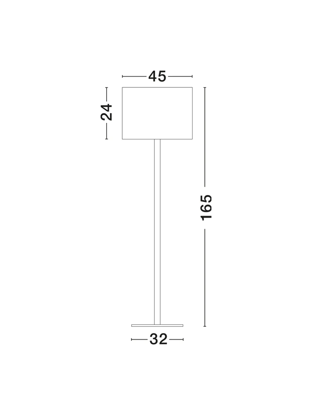 SIBNIA gólflampi H165cm U45cm 12W E27 IP20 án peru hvítt - Image 2
