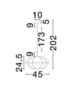 BRERA hangandi loftlj. 45cm 12W E27 IP20 án peru svart/beis - Image 2