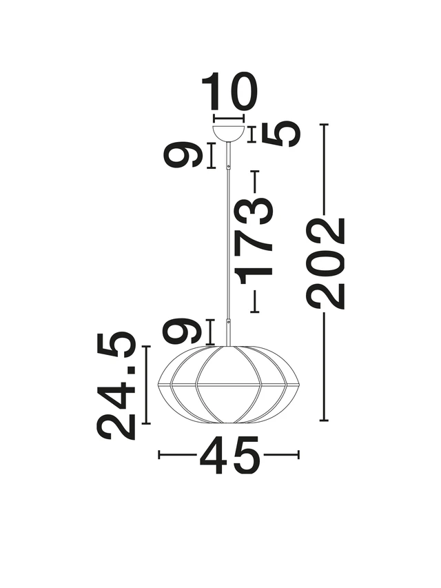 BRERA hangandi loftlj. 45cm 12W E27 IP20 án peru svart/beis - Image 2