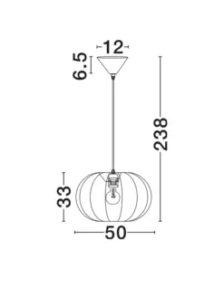 DELINA hangandi loftlj. 50cm 12W E27 IP20 án peru hvítt - Image 2