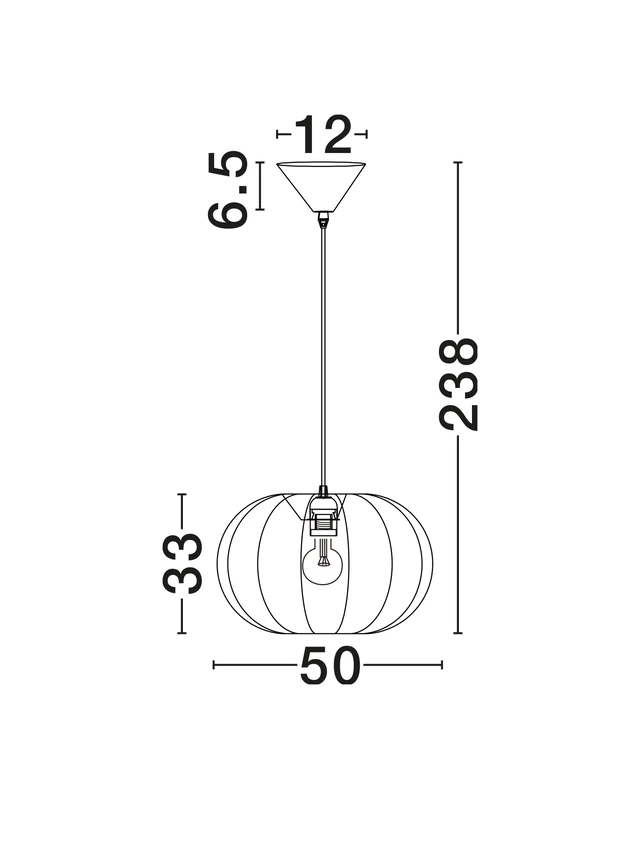 DELINA hangandi loftlj. 50cm 12W E27 IP20 án peru hvítt - Image 2